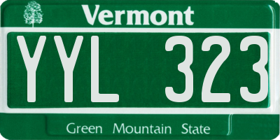 VT license plate YYL323