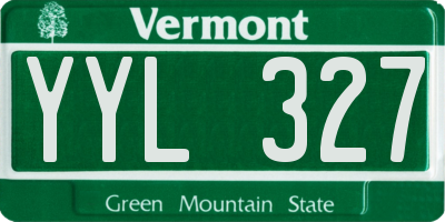 VT license plate YYL327