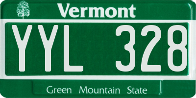 VT license plate YYL328