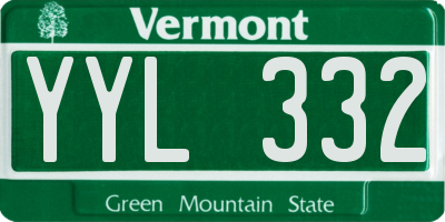 VT license plate YYL332