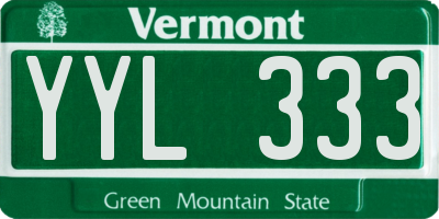 VT license plate YYL333