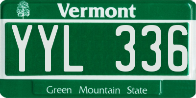 VT license plate YYL336