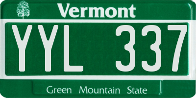 VT license plate YYL337