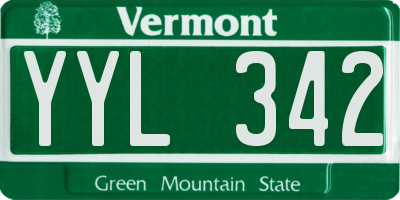 VT license plate YYL342