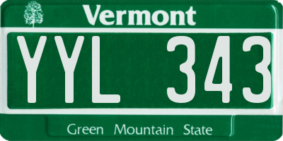 VT license plate YYL343