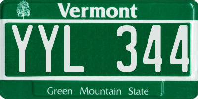 VT license plate YYL344