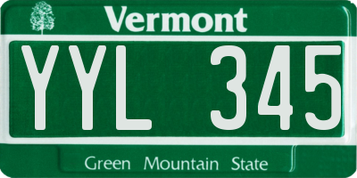 VT license plate YYL345