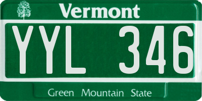 VT license plate YYL346