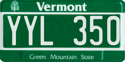 VT license plate YYL350