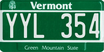 VT license plate YYL354