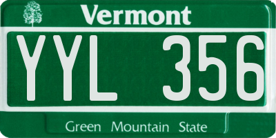 VT license plate YYL356
