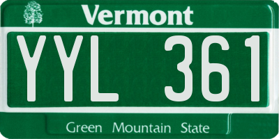 VT license plate YYL361