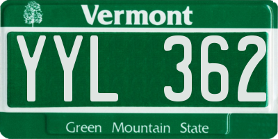 VT license plate YYL362