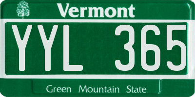 VT license plate YYL365
