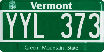 VT license plate YYL373