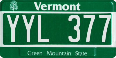 VT license plate YYL377