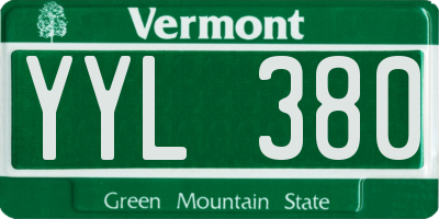 VT license plate YYL380