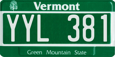 VT license plate YYL381