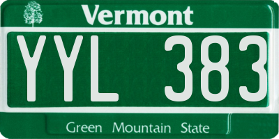 VT license plate YYL383