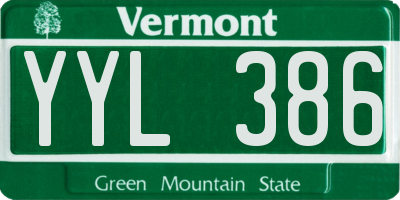VT license plate YYL386