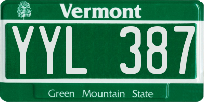 VT license plate YYL387