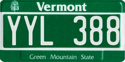 VT license plate YYL388
