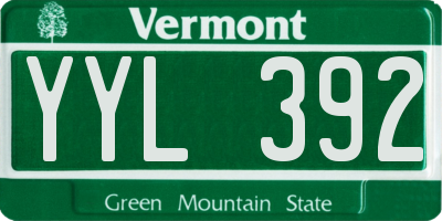 VT license plate YYL392