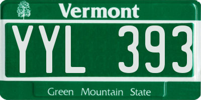 VT license plate YYL393