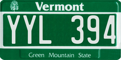 VT license plate YYL394