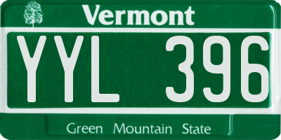 VT license plate YYL396