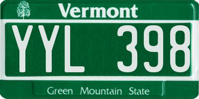 VT license plate YYL398