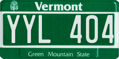 VT license plate YYL404