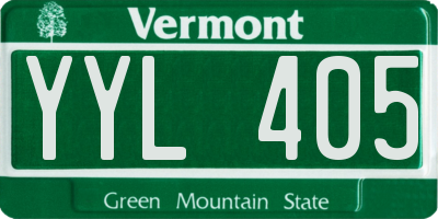 VT license plate YYL405