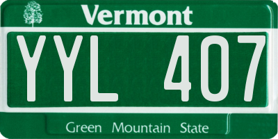 VT license plate YYL407