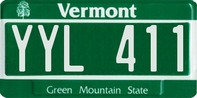 VT license plate YYL411