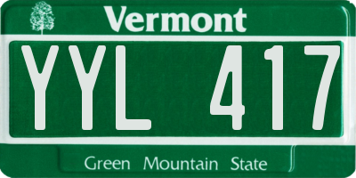 VT license plate YYL417