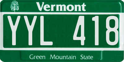 VT license plate YYL418