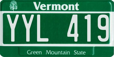 VT license plate YYL419