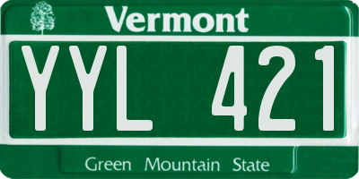 VT license plate YYL421