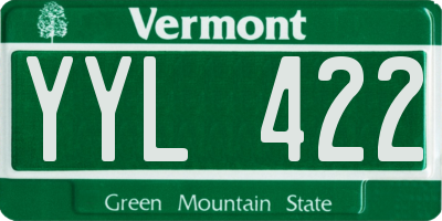 VT license plate YYL422