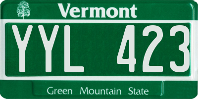 VT license plate YYL423
