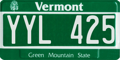 VT license plate YYL425