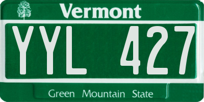 VT license plate YYL427