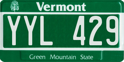 VT license plate YYL429