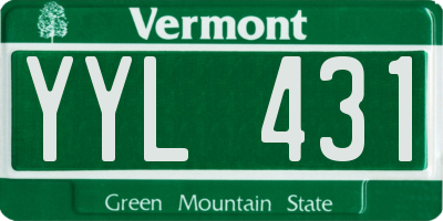 VT license plate YYL431