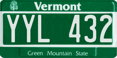 VT license plate YYL432