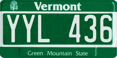 VT license plate YYL436