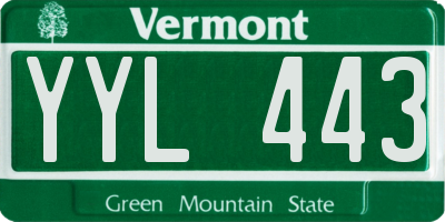 VT license plate YYL443