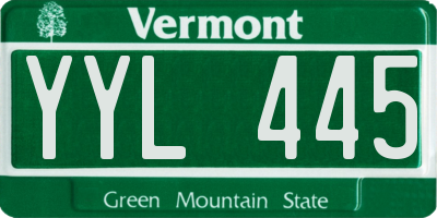 VT license plate YYL445
