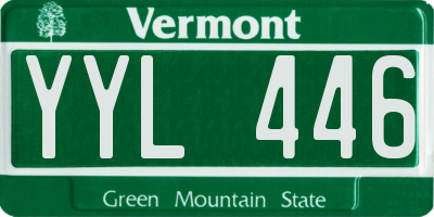 VT license plate YYL446